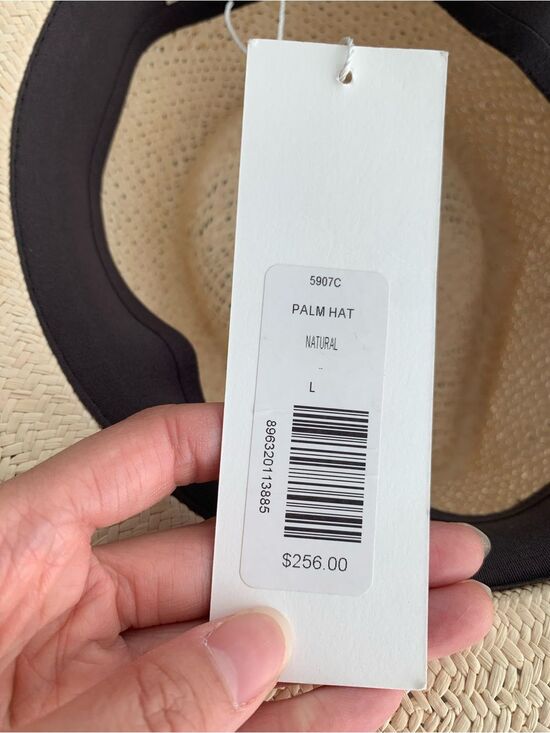 RRP US$256 Freya X Veronica Beard palm straw hat natural NWT L main image 2